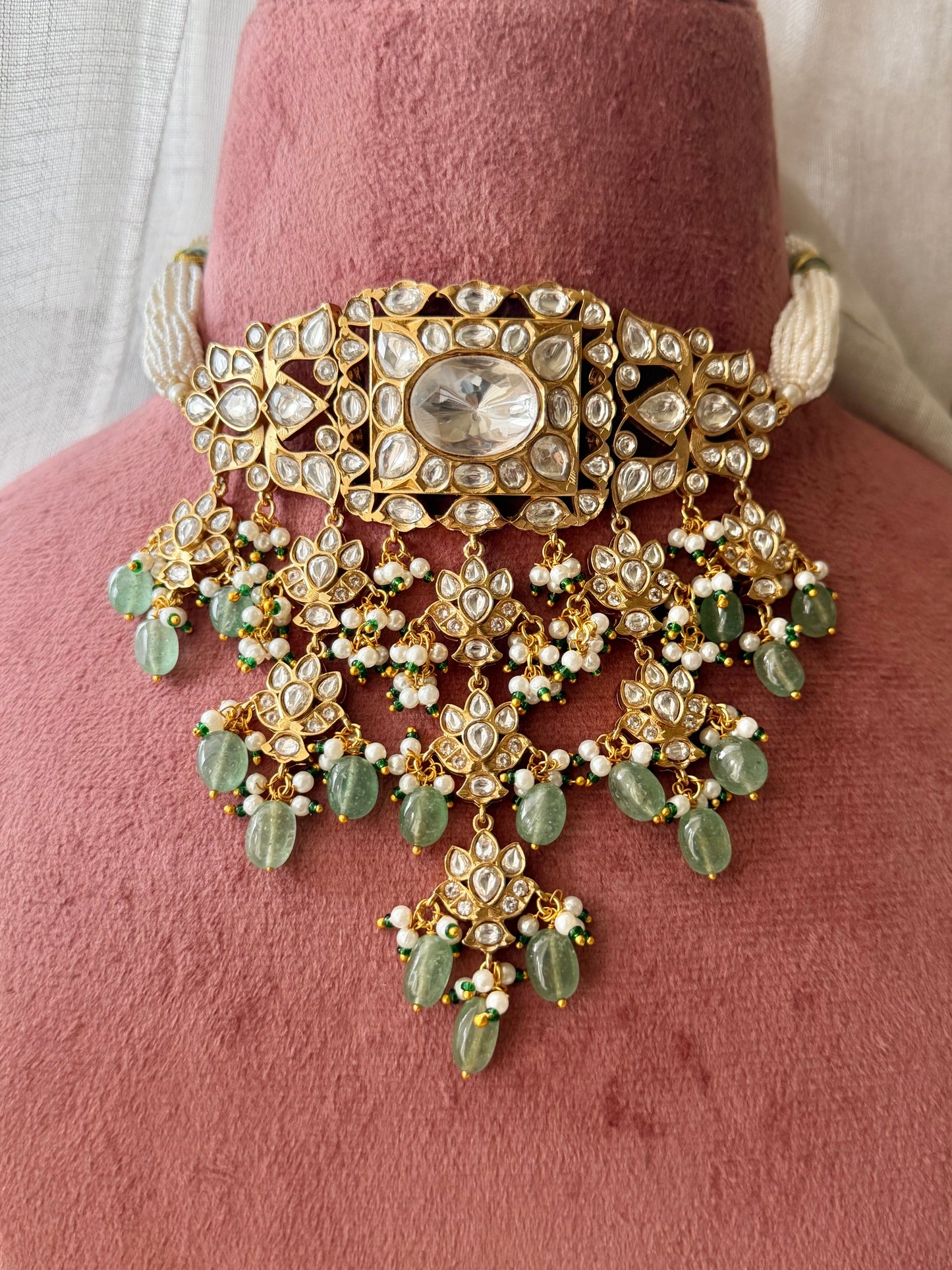 Snigdha Bridal Kundan Polki Real Look alike Necklace Set
