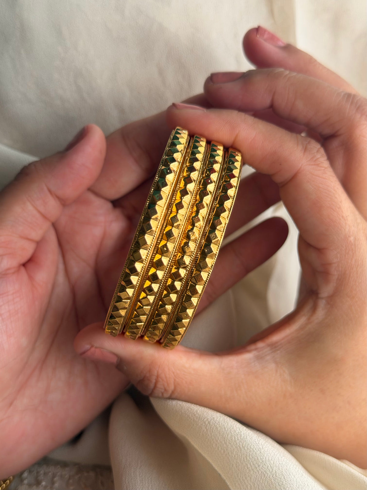 Sumita Gold Plated Real Look Bangles- Set of 4