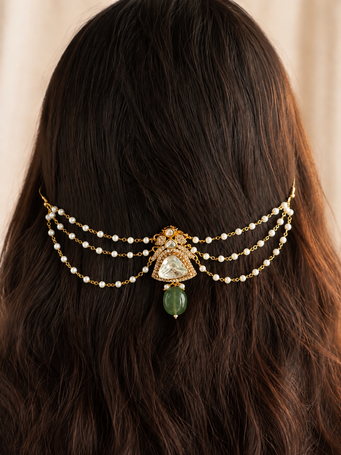 Vimaya Hair Pin with Pearl Sahara for Weddings and Festive Wear