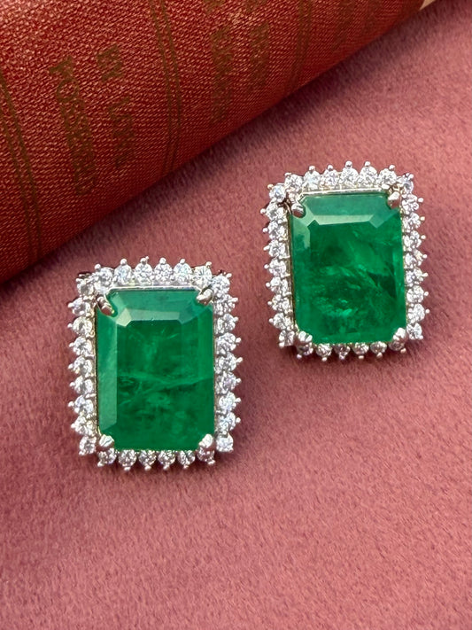 Stuti Emerald Zircon Stud Earrings