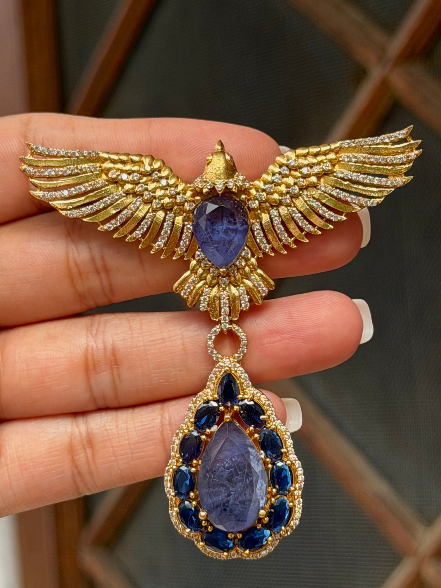 Orhan Bird Brooch - Sapphire Blue