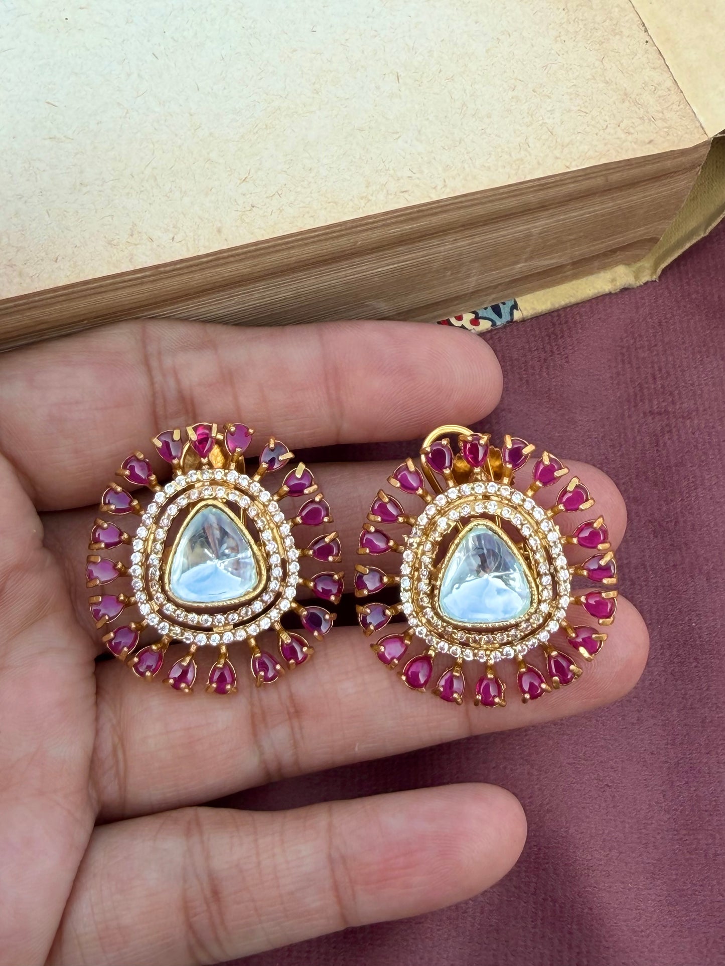 Syahi Ruby Stud Earrings