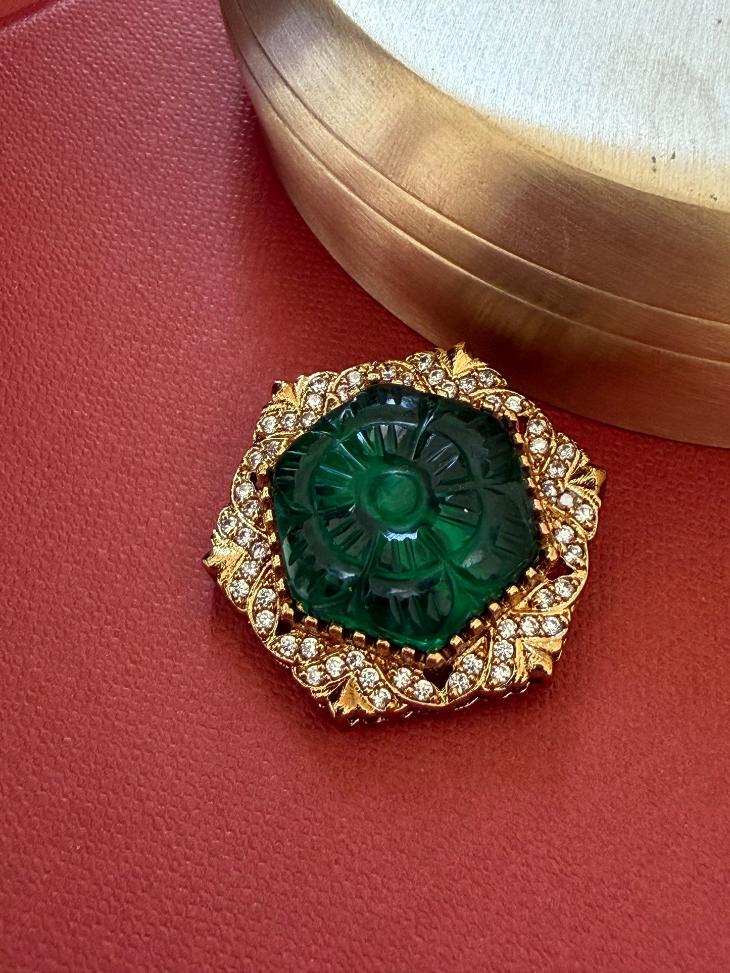 Green Naivedya Brooch