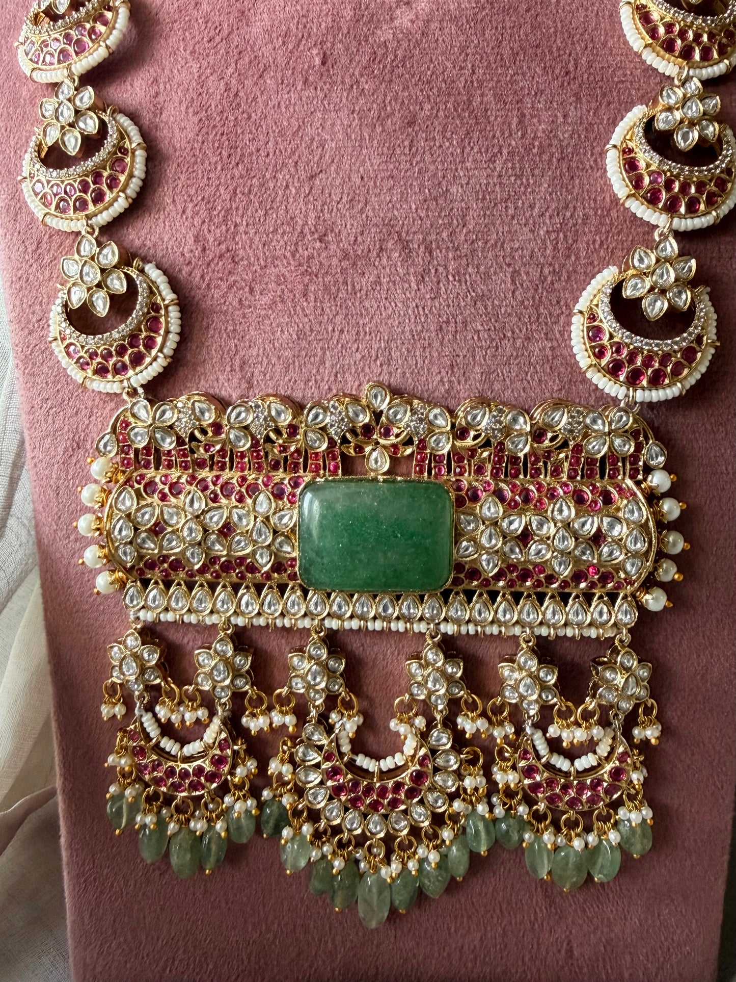 Samidha Long Bridal Necklace Traditional South Indian Design Set