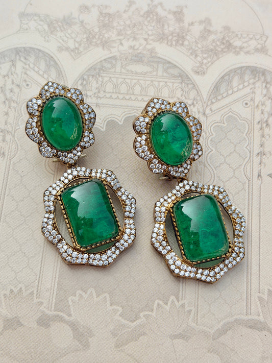 Monica Emerald Earrings