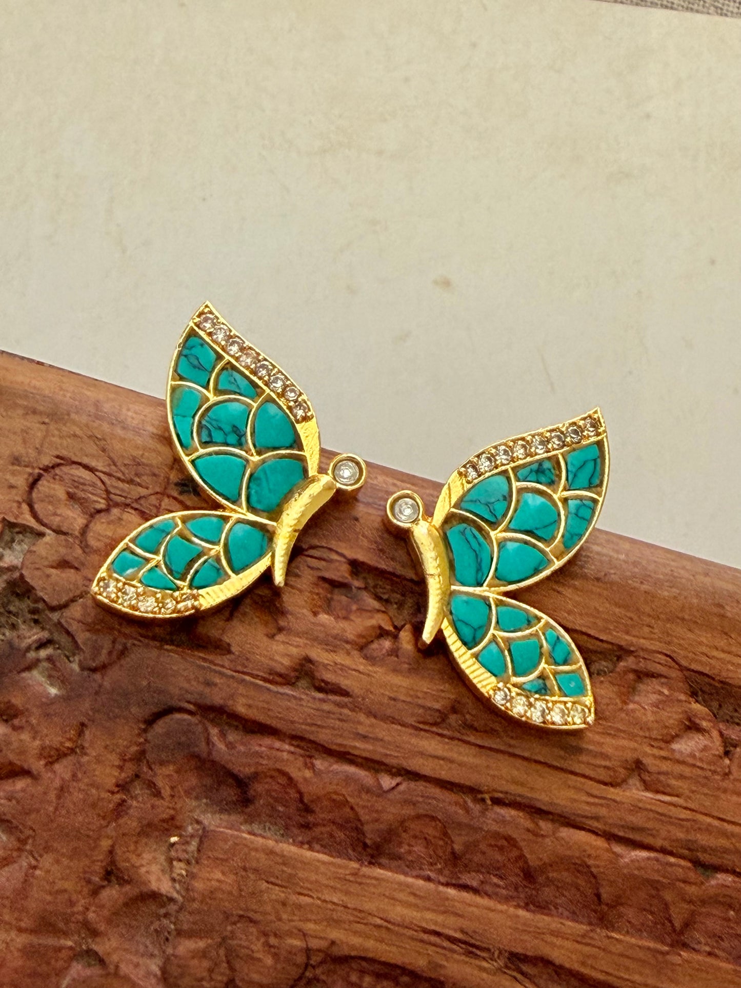 Naivedya Turquoise Butterfly Earrings