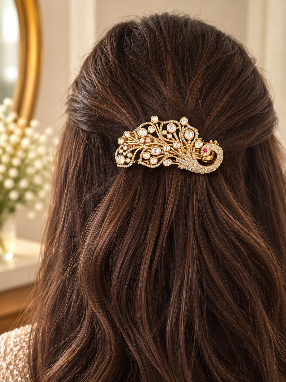 Mor Kundan Hairpin for Women