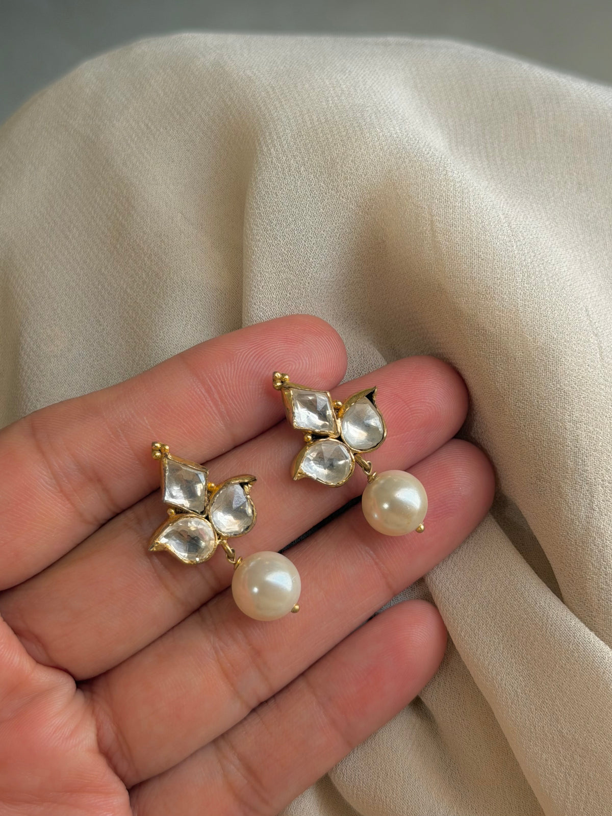 Virusha Everyday Gold Plated Polki Earrings