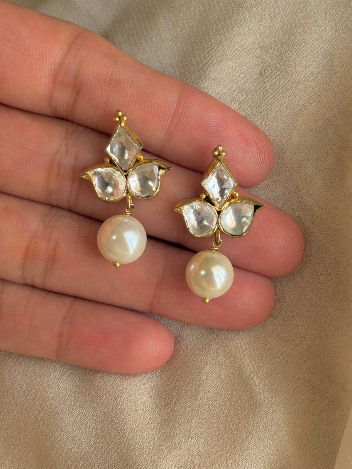 Virusha Everyday Gold Plated Polki Earrings