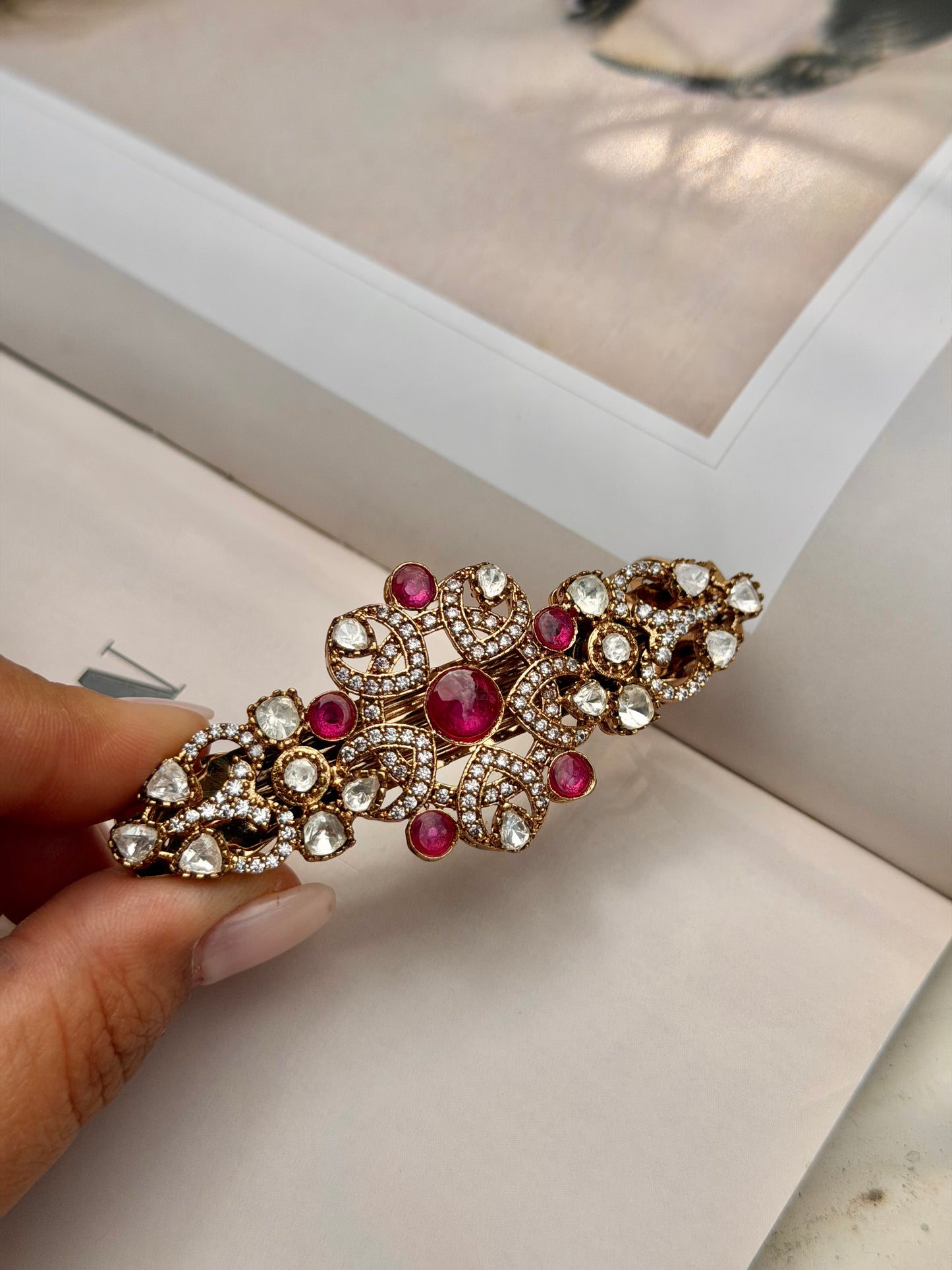 Saleh RedKundan Festive/Wedding HairPin