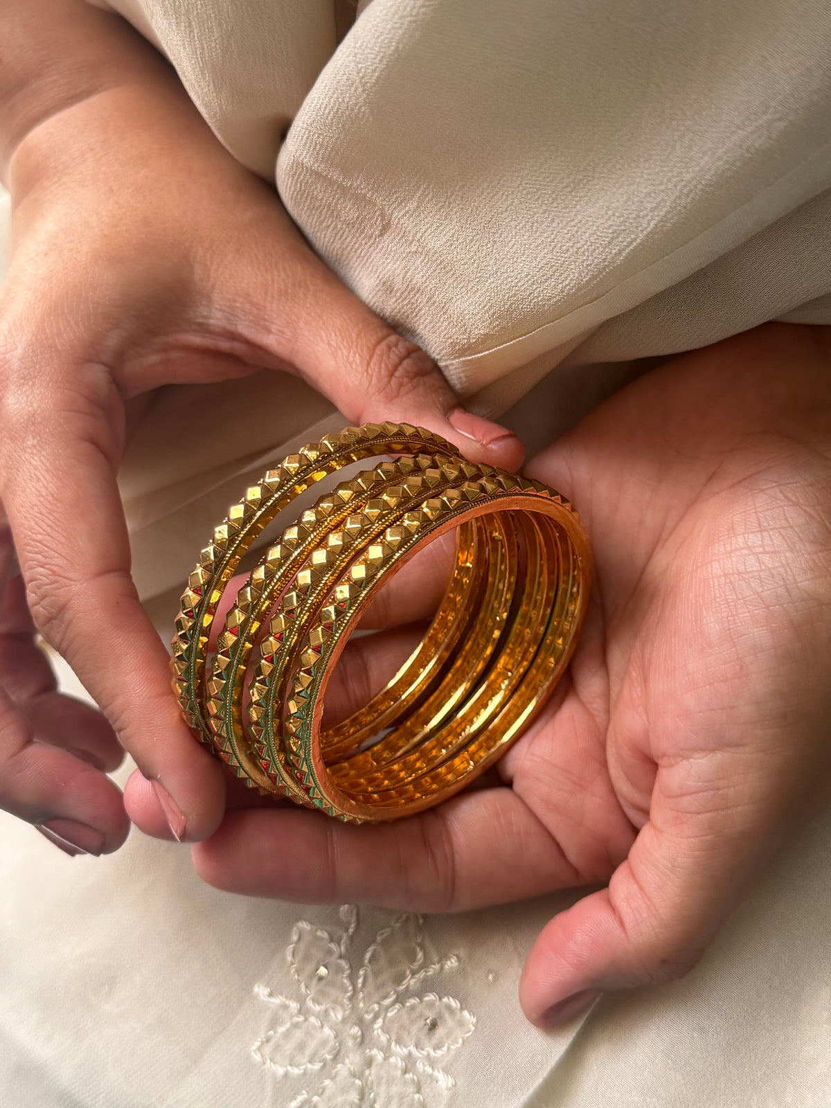 Sumita Gold Plated Real Look Bangles- Set of 4