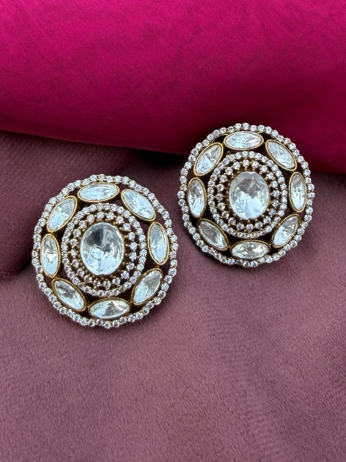 Pashtun Polki Stud Earrings