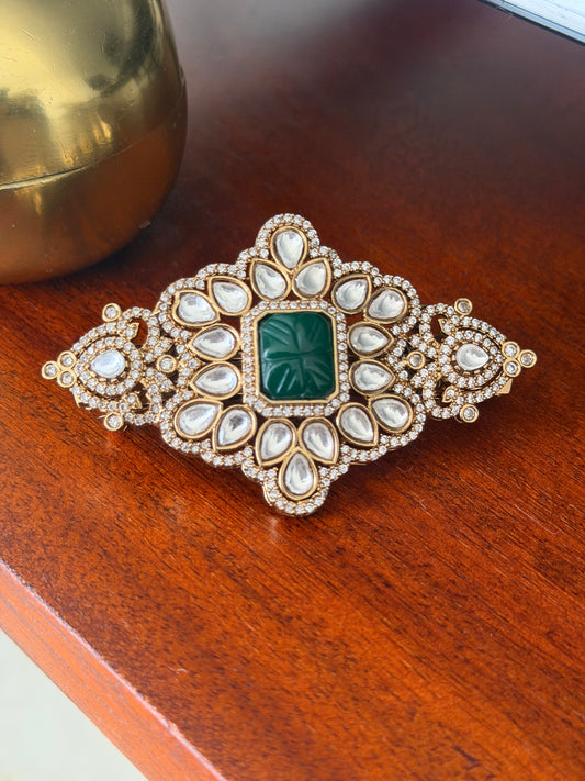 Yashna Polki Green Hairclip