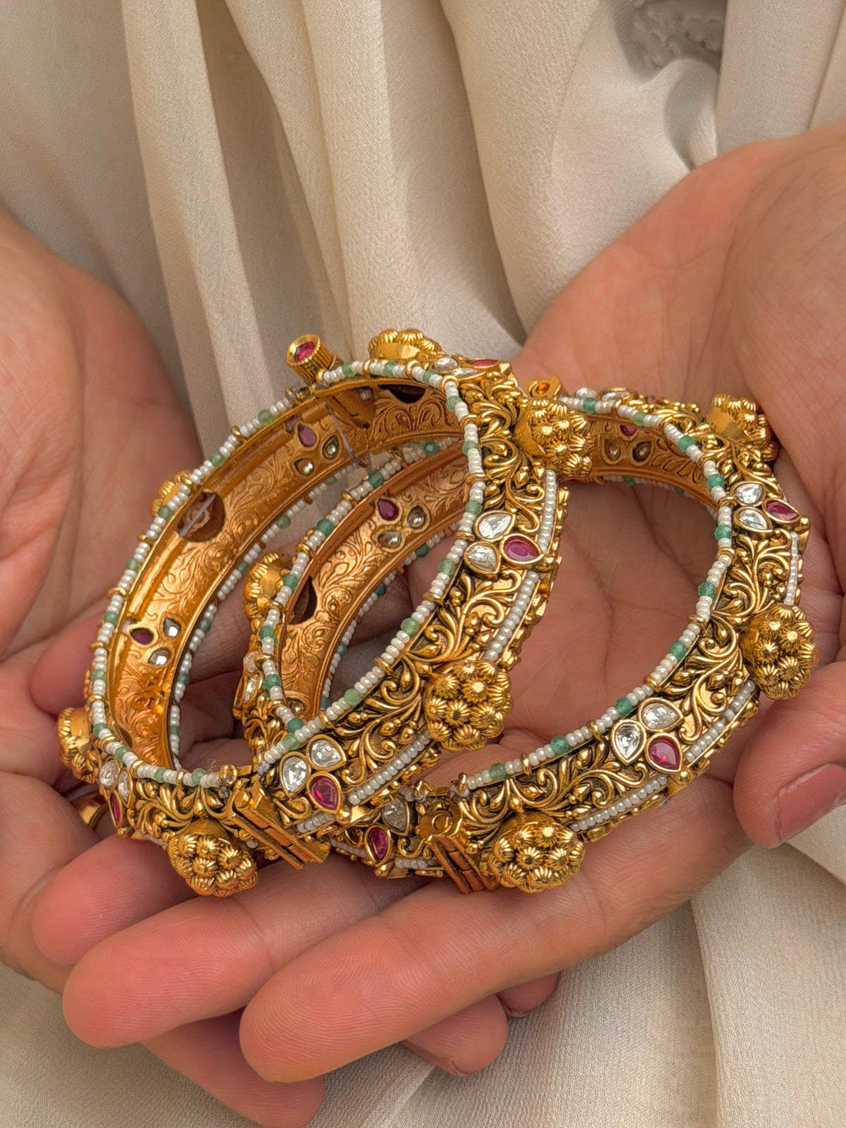 Anupriya Antique Gold Look Bangles Set of 2