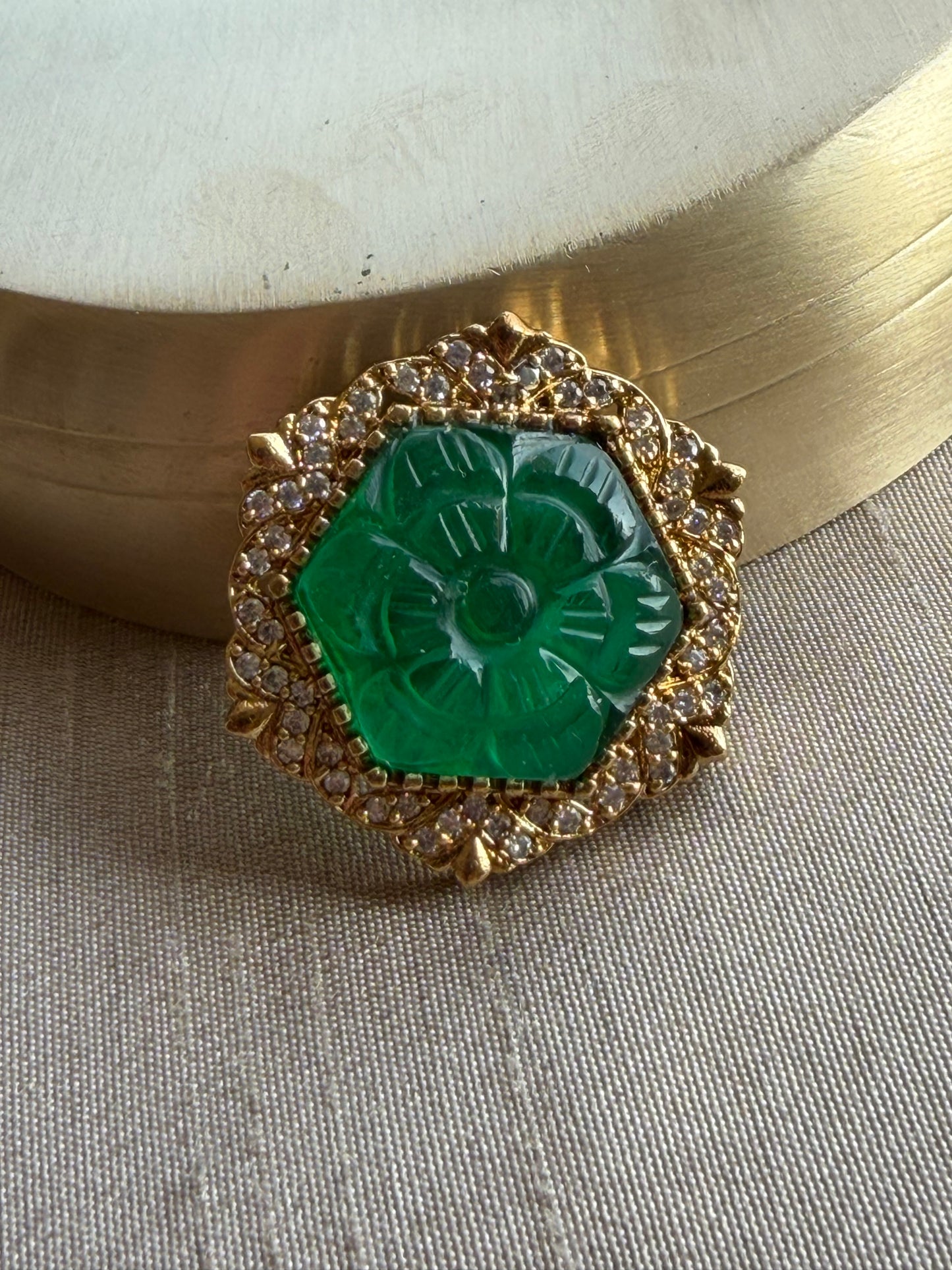 Green Naivedya Brooch
