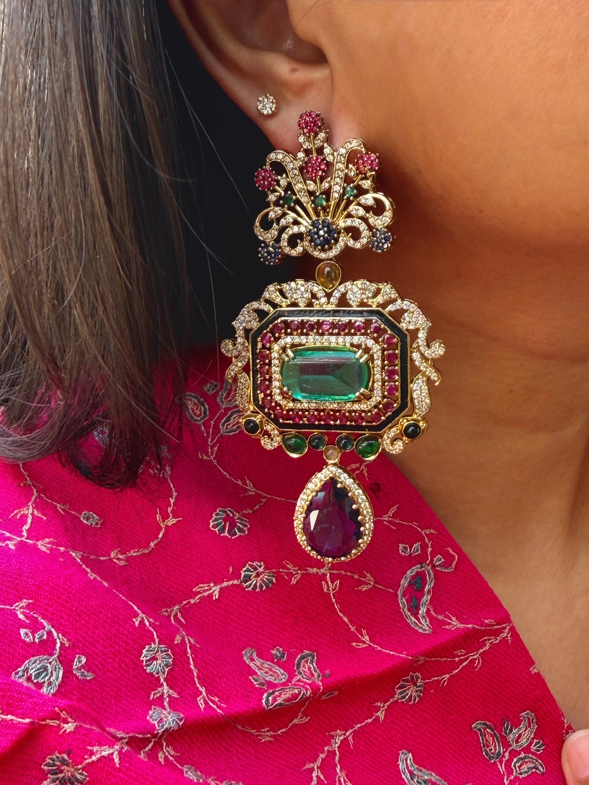 Padmini Multicolour Fusion Statement Earrings