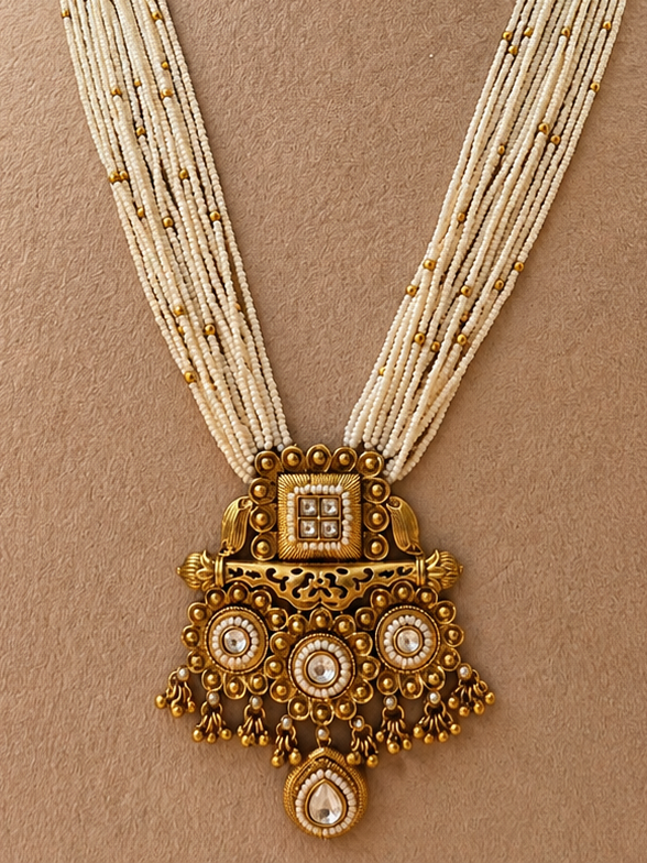 Suva Long Pearl Necklace Set