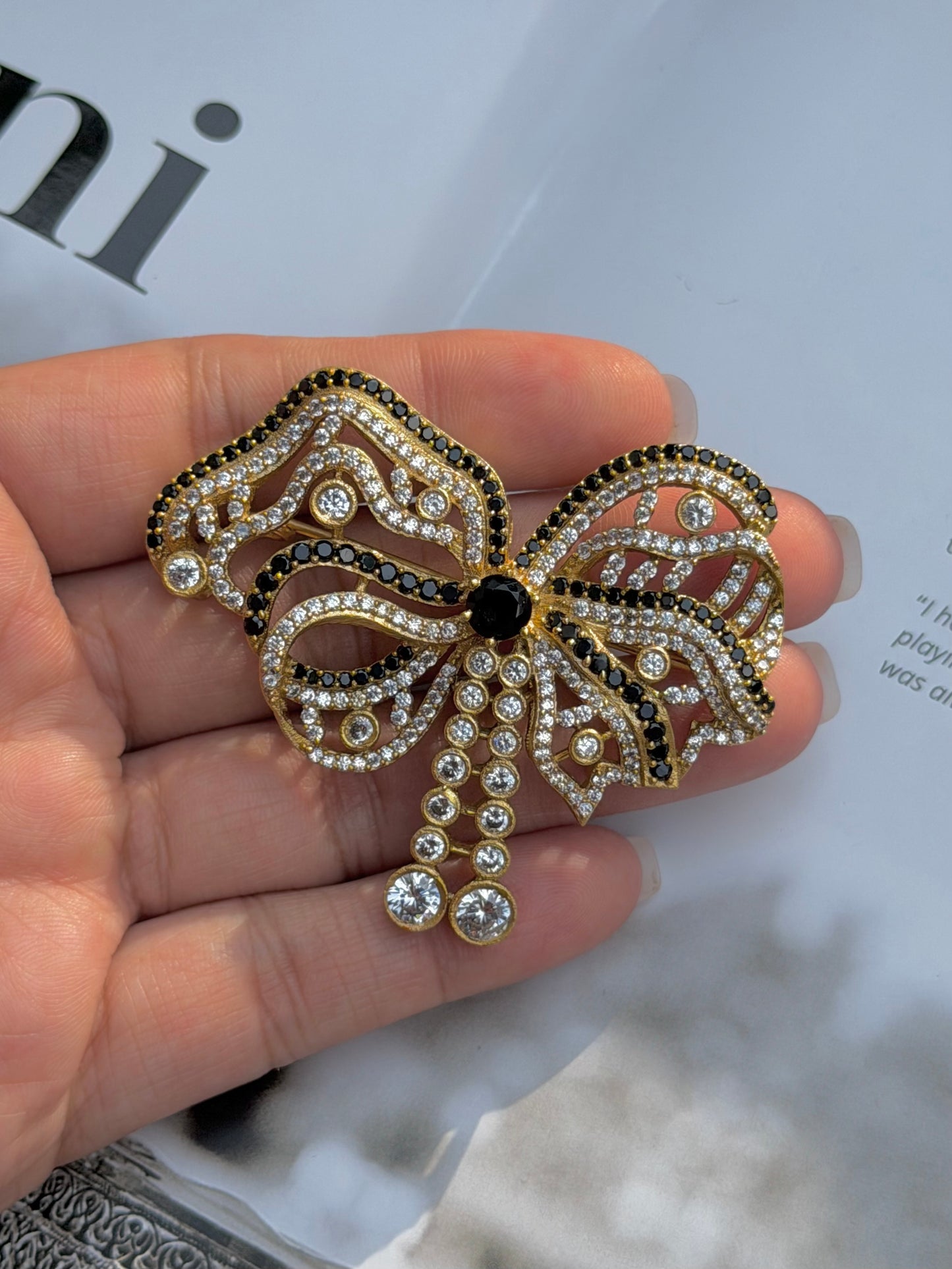 Birmingham Bow Victorian Brooch- Black Ribbon
