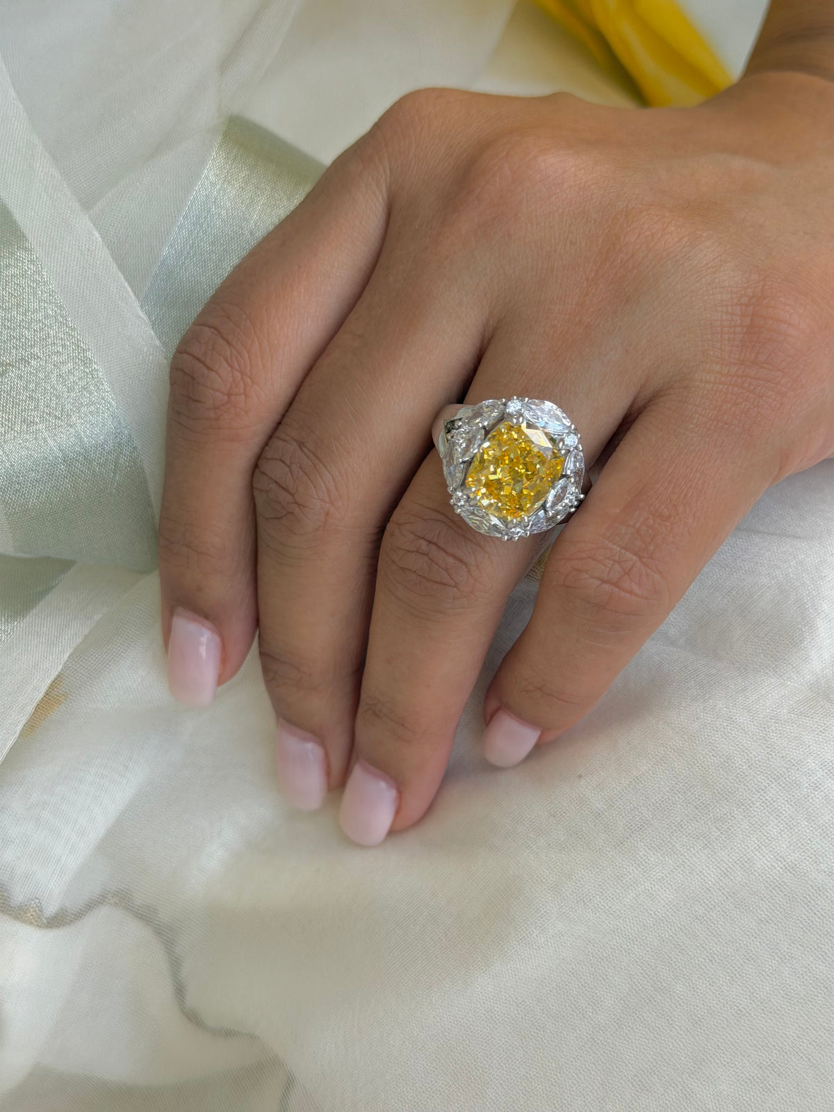 Haseena Yellow Diamond Zircon Ring- Adjustable