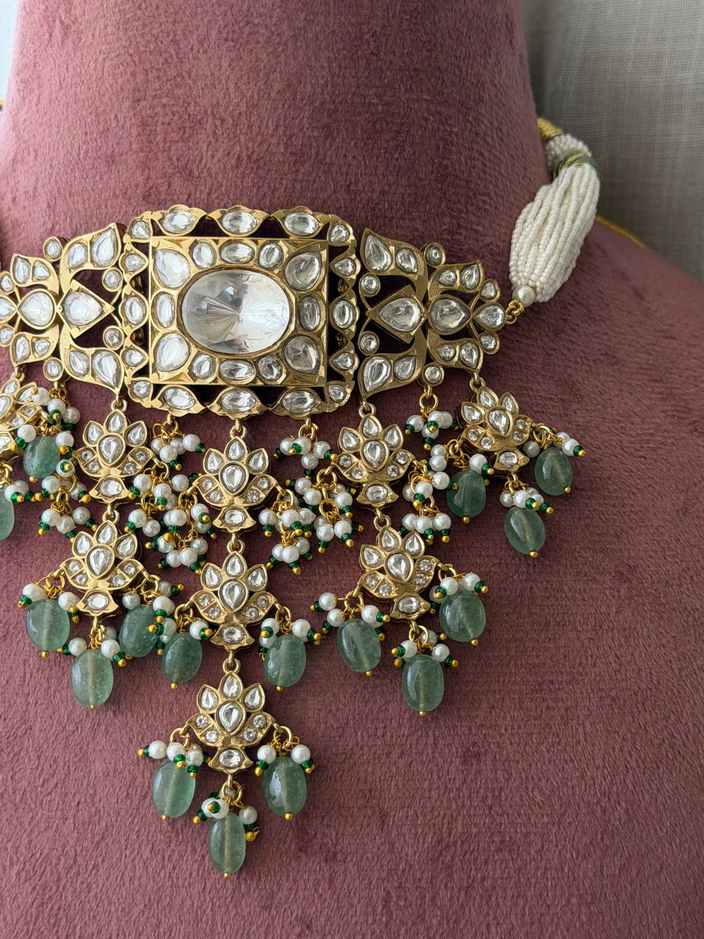 Vidhisha Kundan Polki Choker Necklace Set for Bridal and Festive Wear