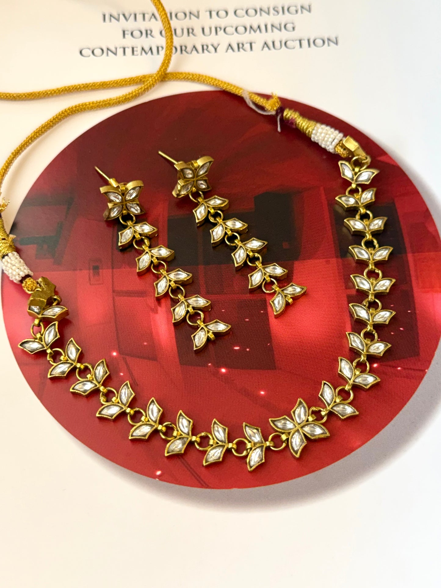 Aarohi Minimal Kundan Polki Necklace Set