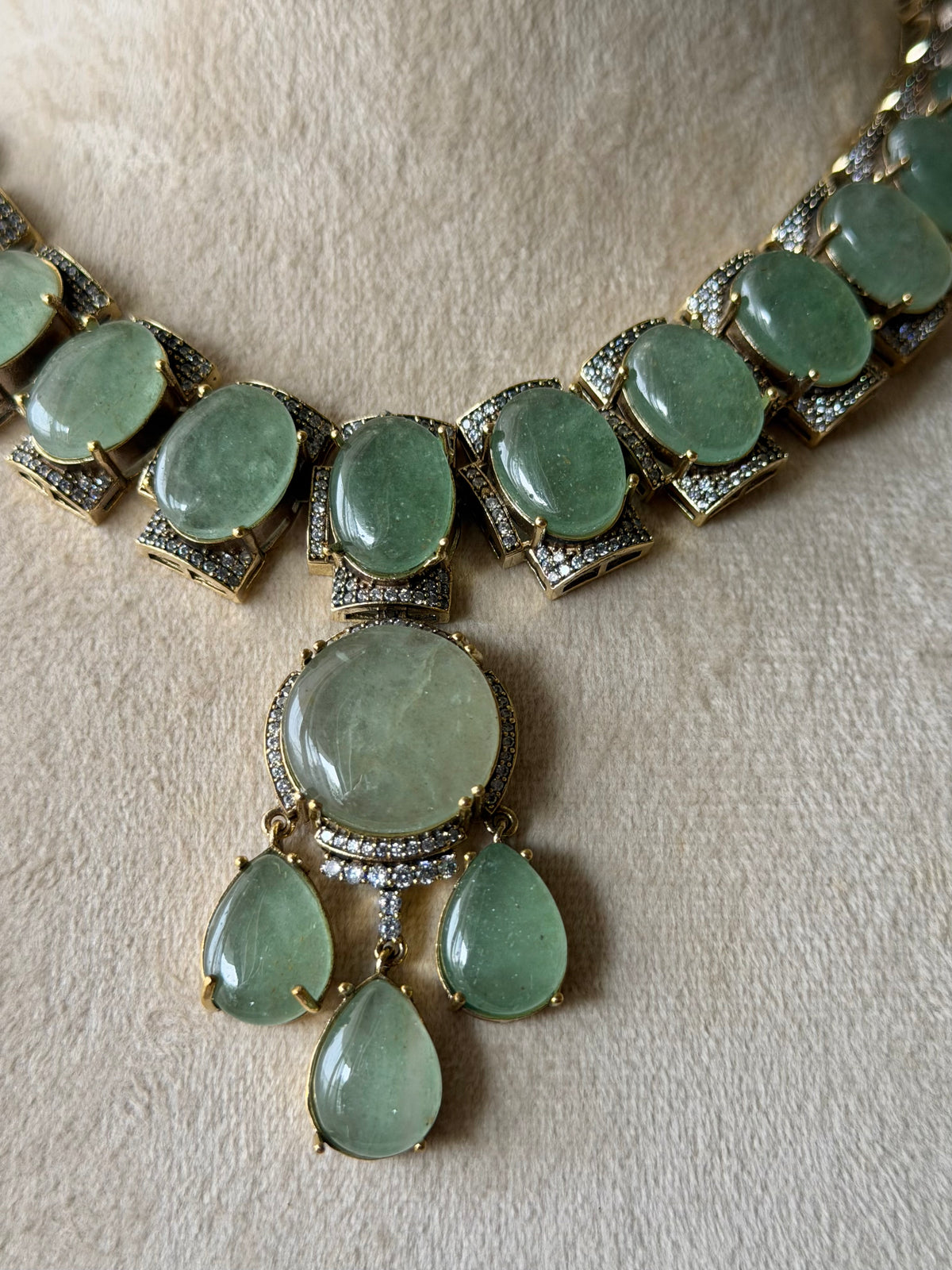 Manya Russian Emerald Doublet Necklace Set