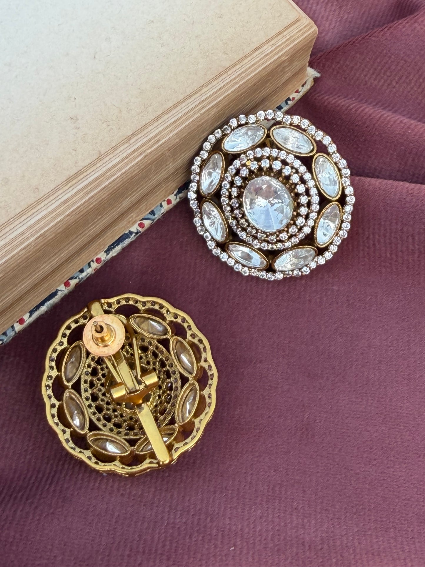 Pashtun Polki Stud Earrings