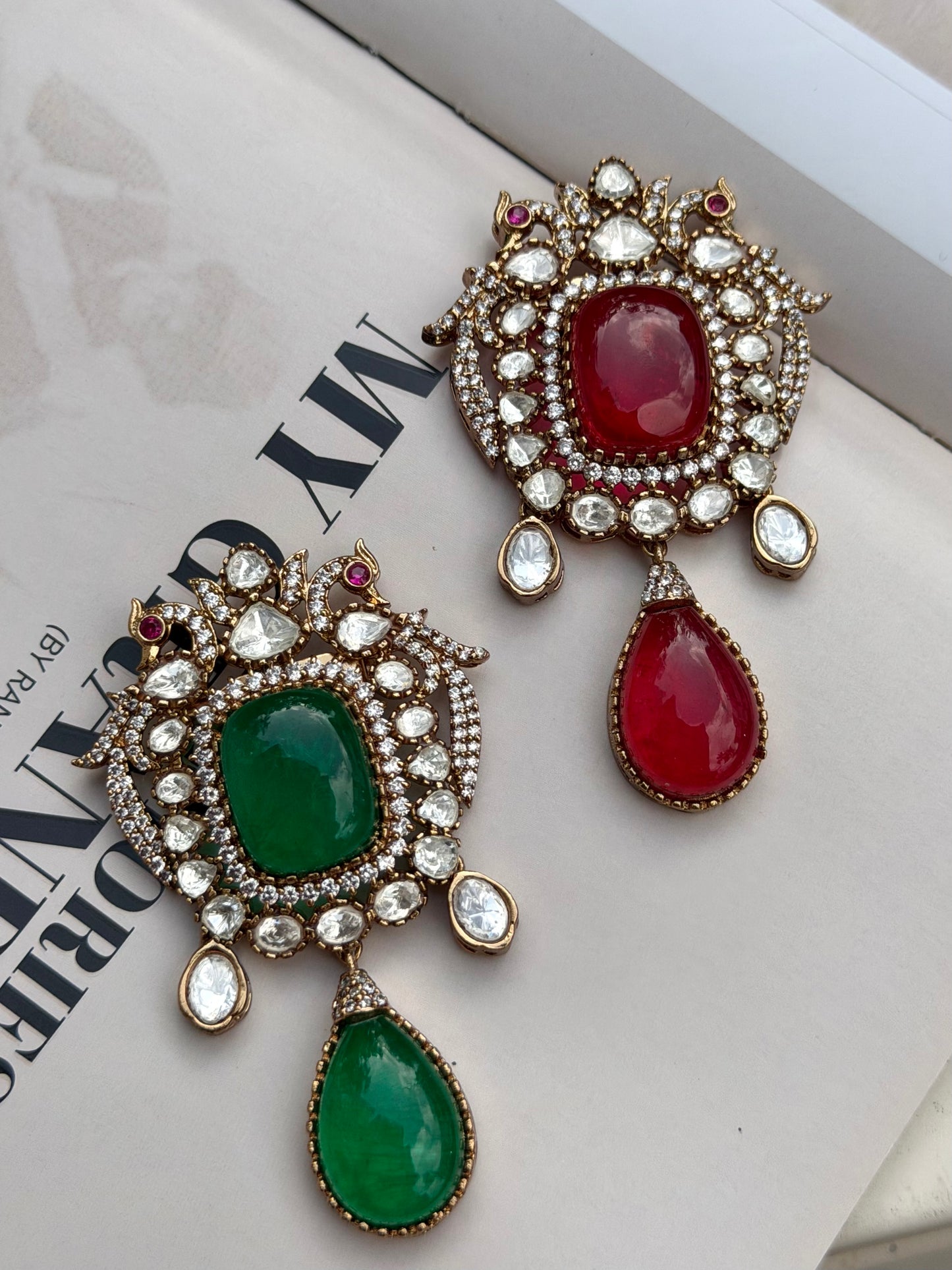 Saideep Regal Ruby Brooch for Mens Festive and Wedding wear
