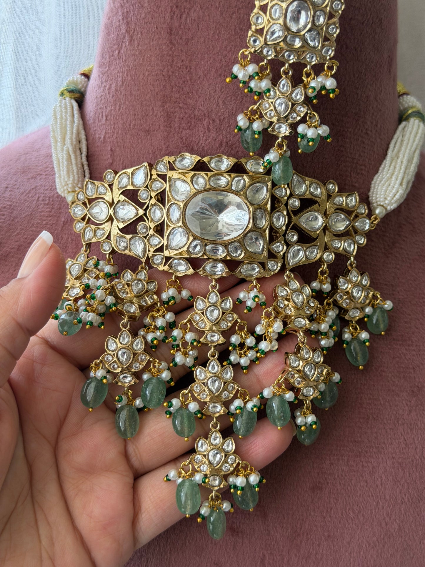 Vidhisha Kundan Polki Choker Necklace Set for Bridal and Festive Wear