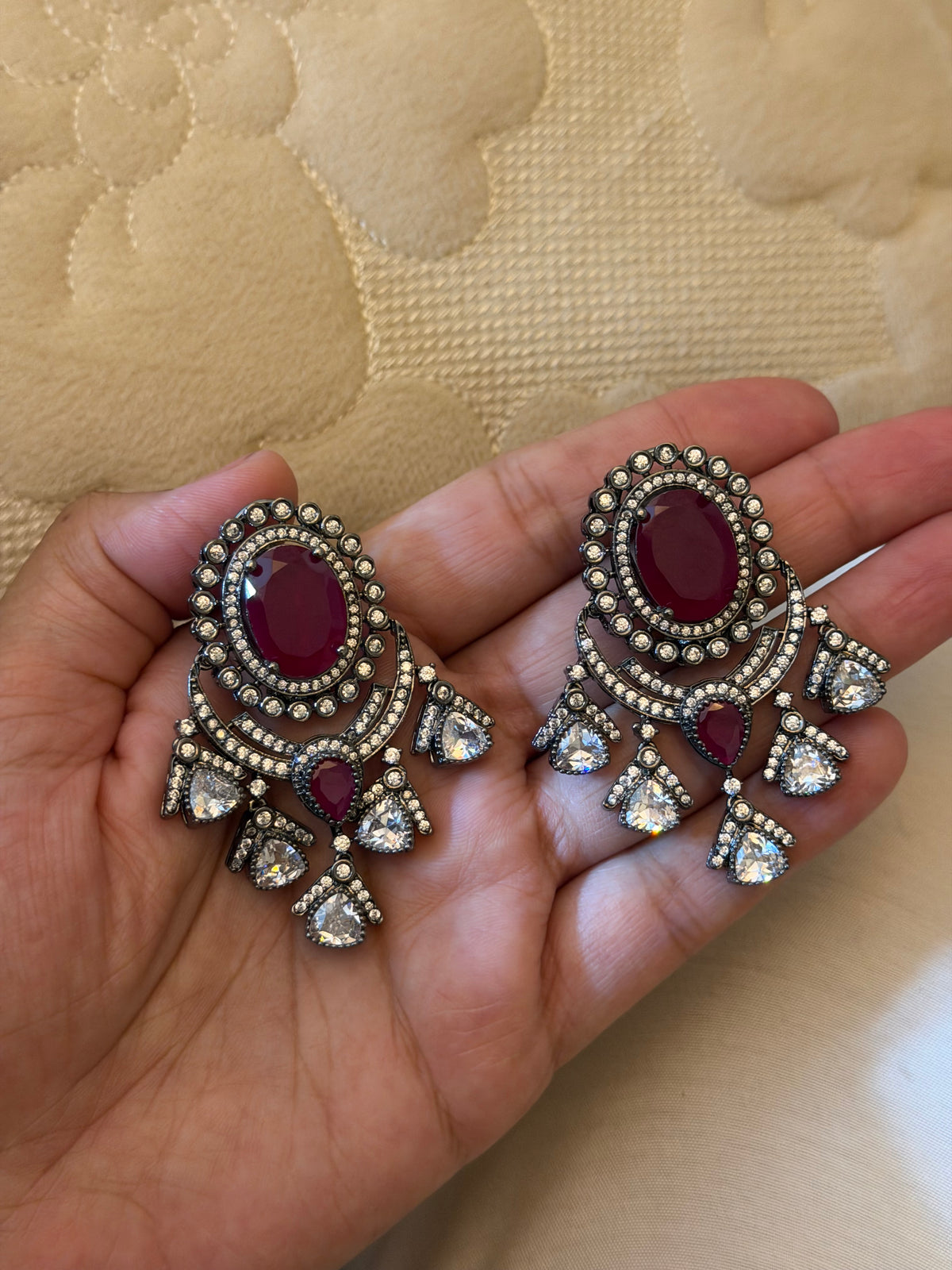 Tarnika Ruby Antique Partywear Earrings