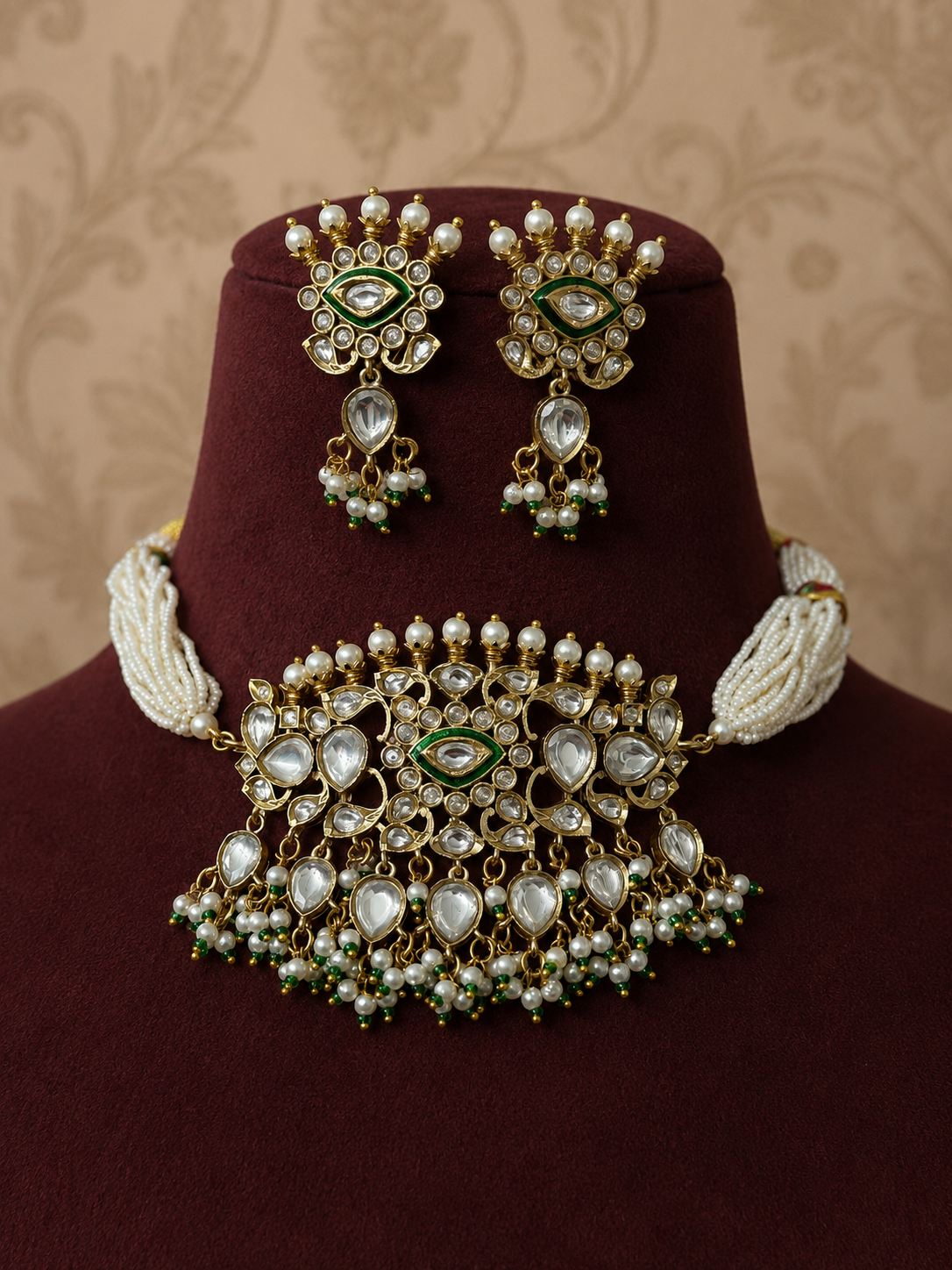 Karma Kundan Polki Jadau Real Looking Choker Necklace Set