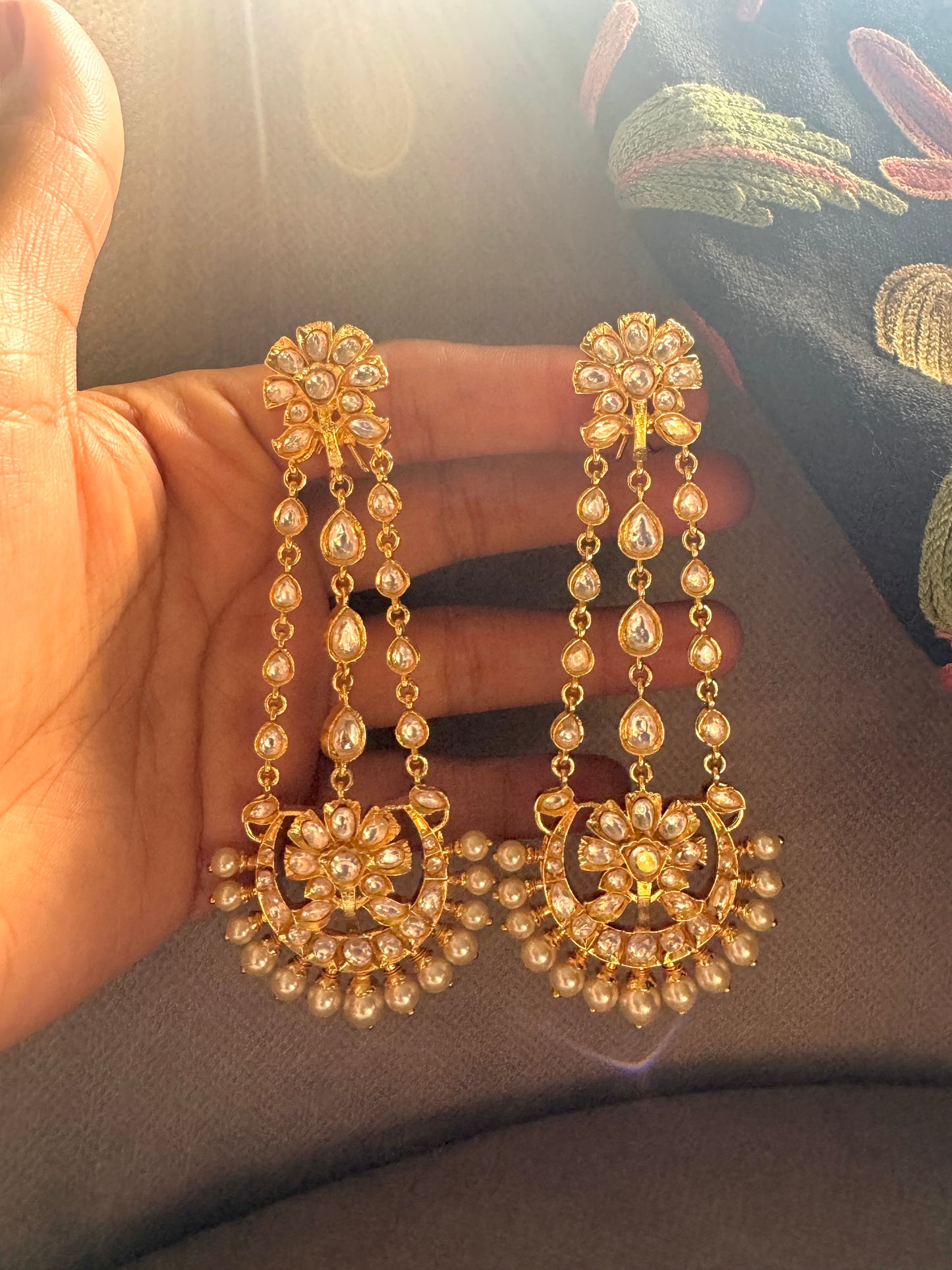 Jungni Polki Chaandbali Earrings