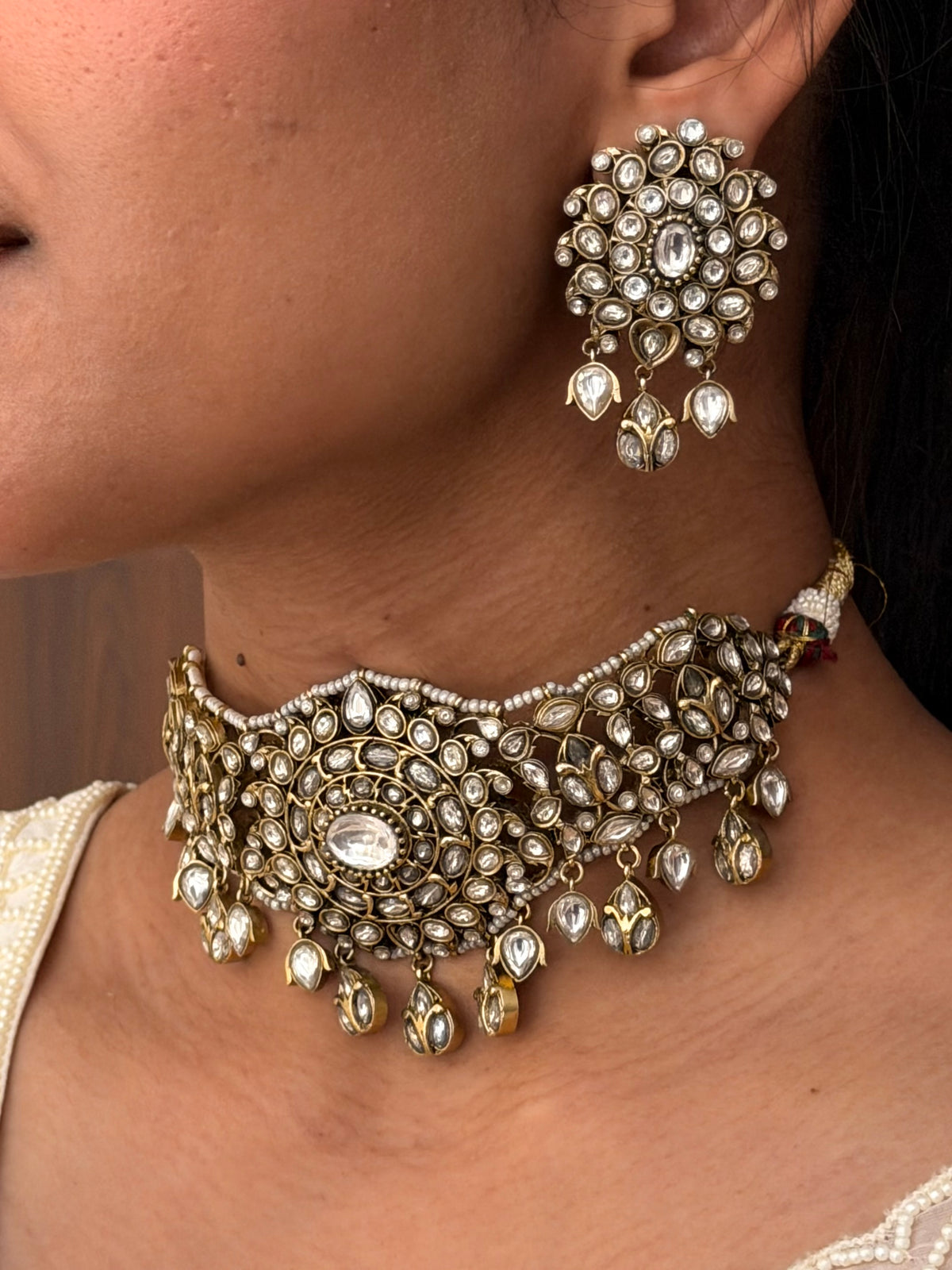 Sabrina Polki Choker Necklace Set