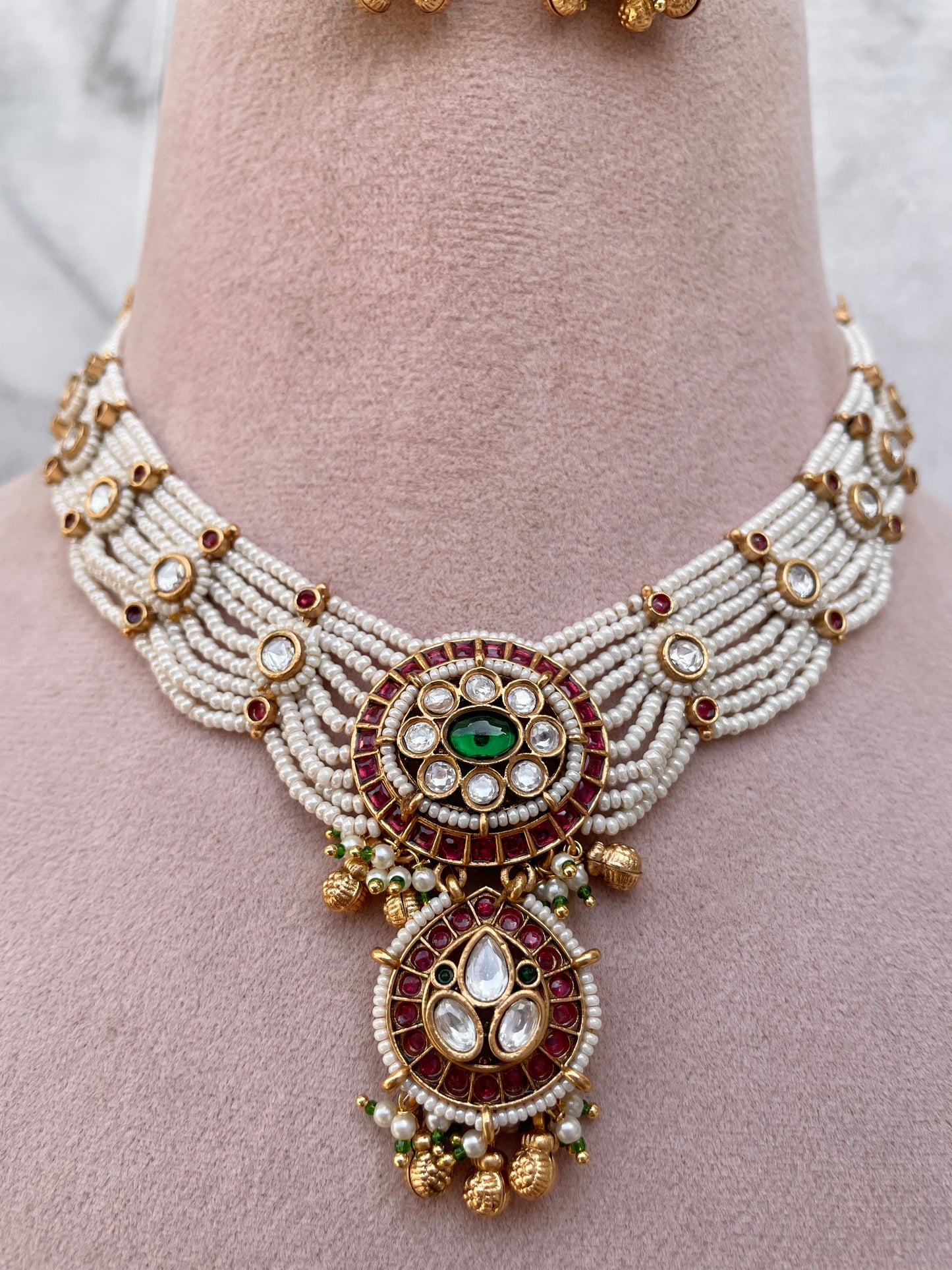 Tulsi Antique Pearl Necklace Set