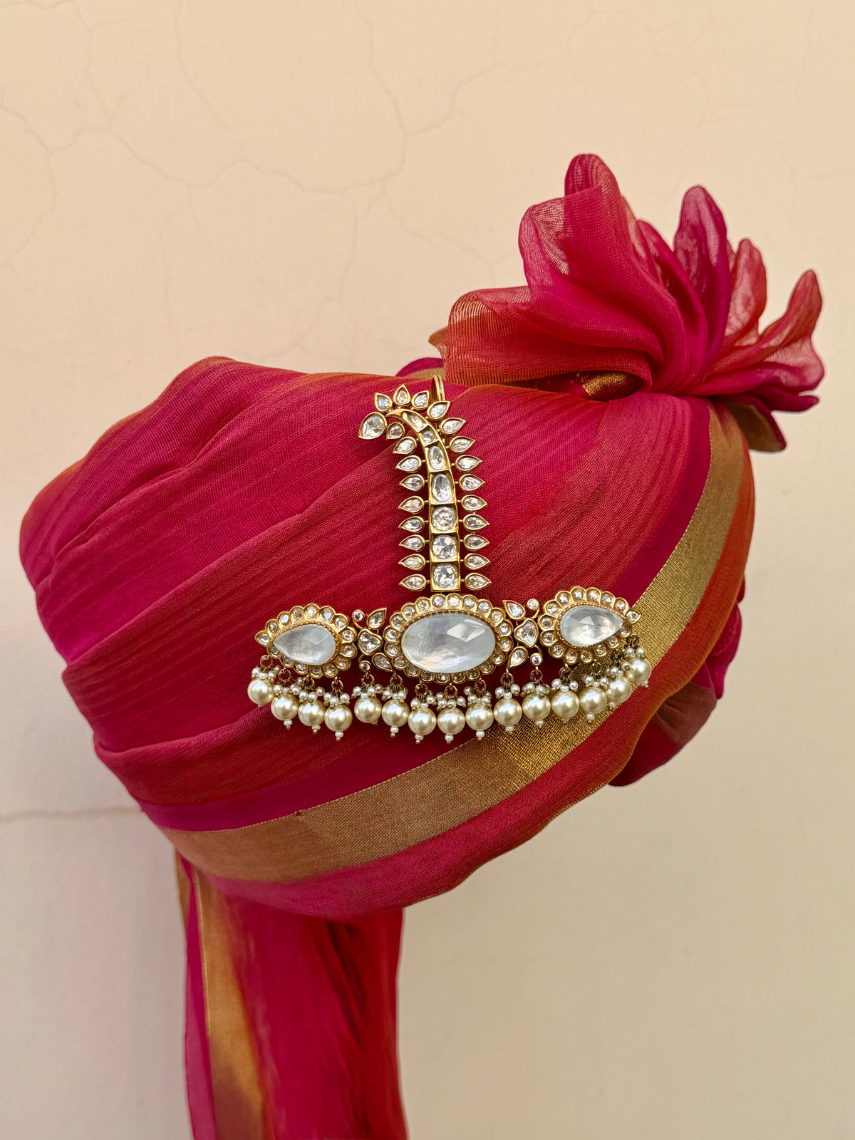 Samarth White Polki Sarpech