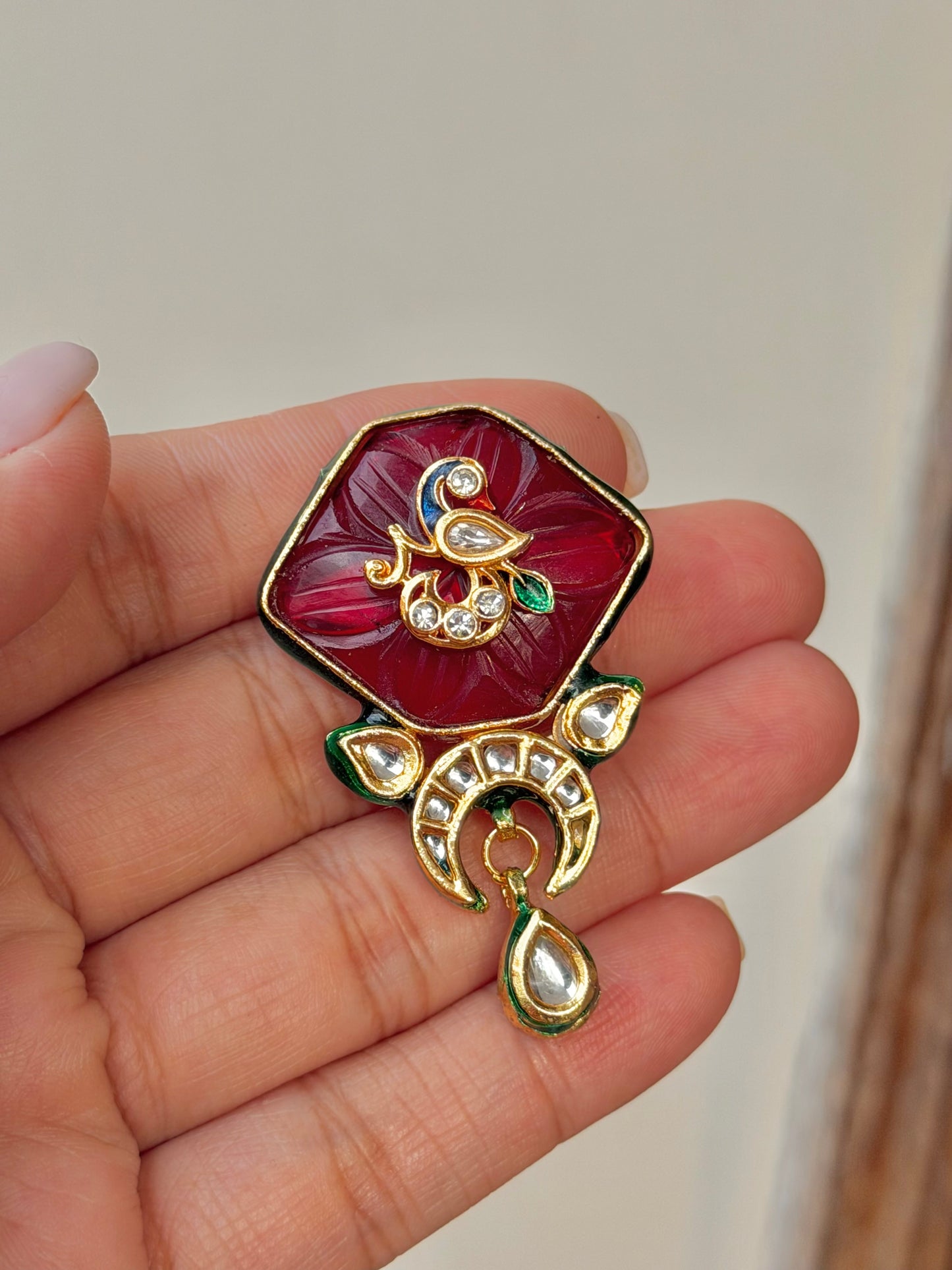 Quina Bird Brooch- Red