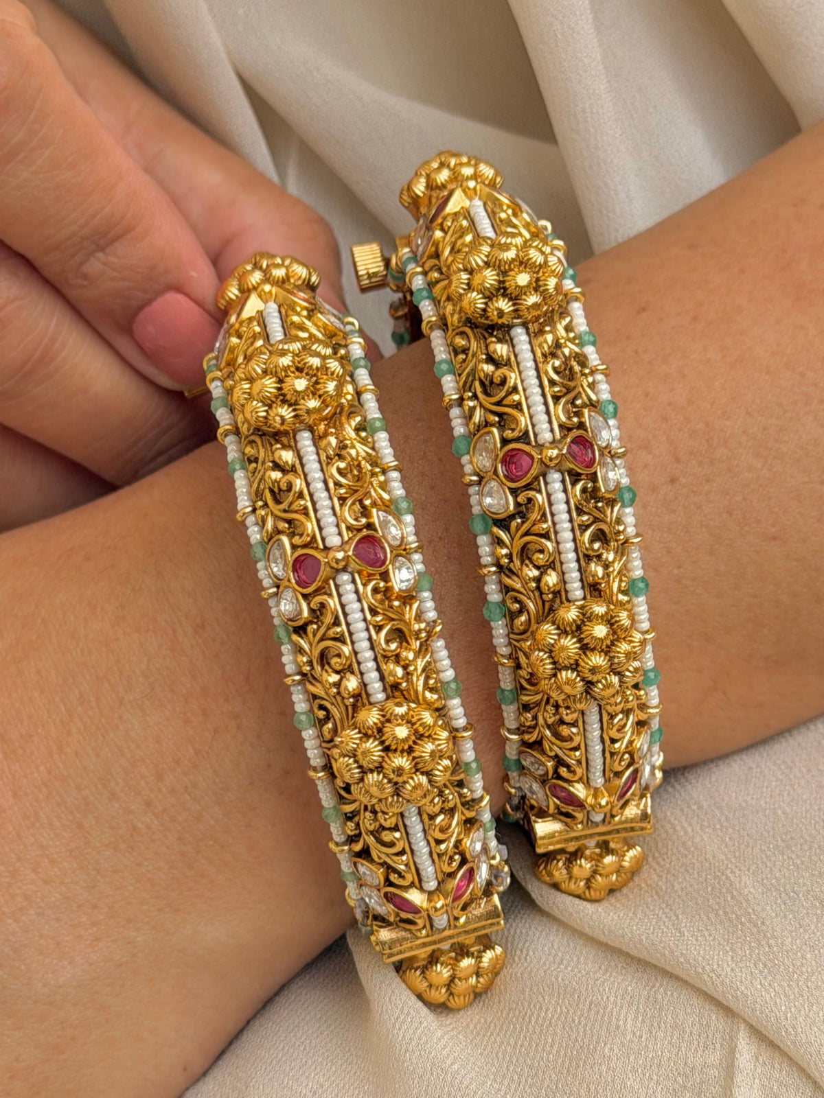 Anupriya Antique Gold Look Bangles Set of 2