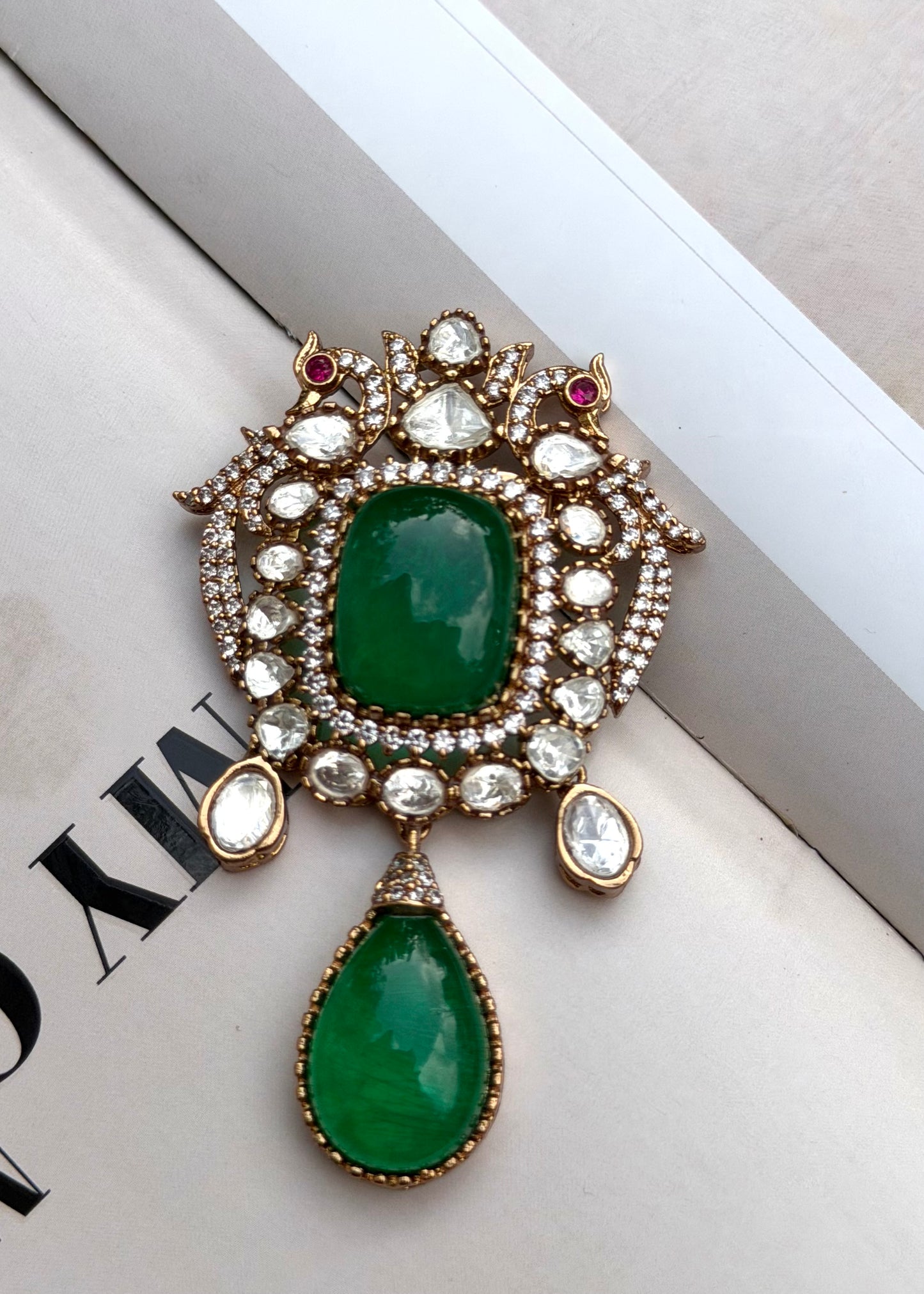 Saideep Regal Ruby Brooch for Men Festive/Wedding wear