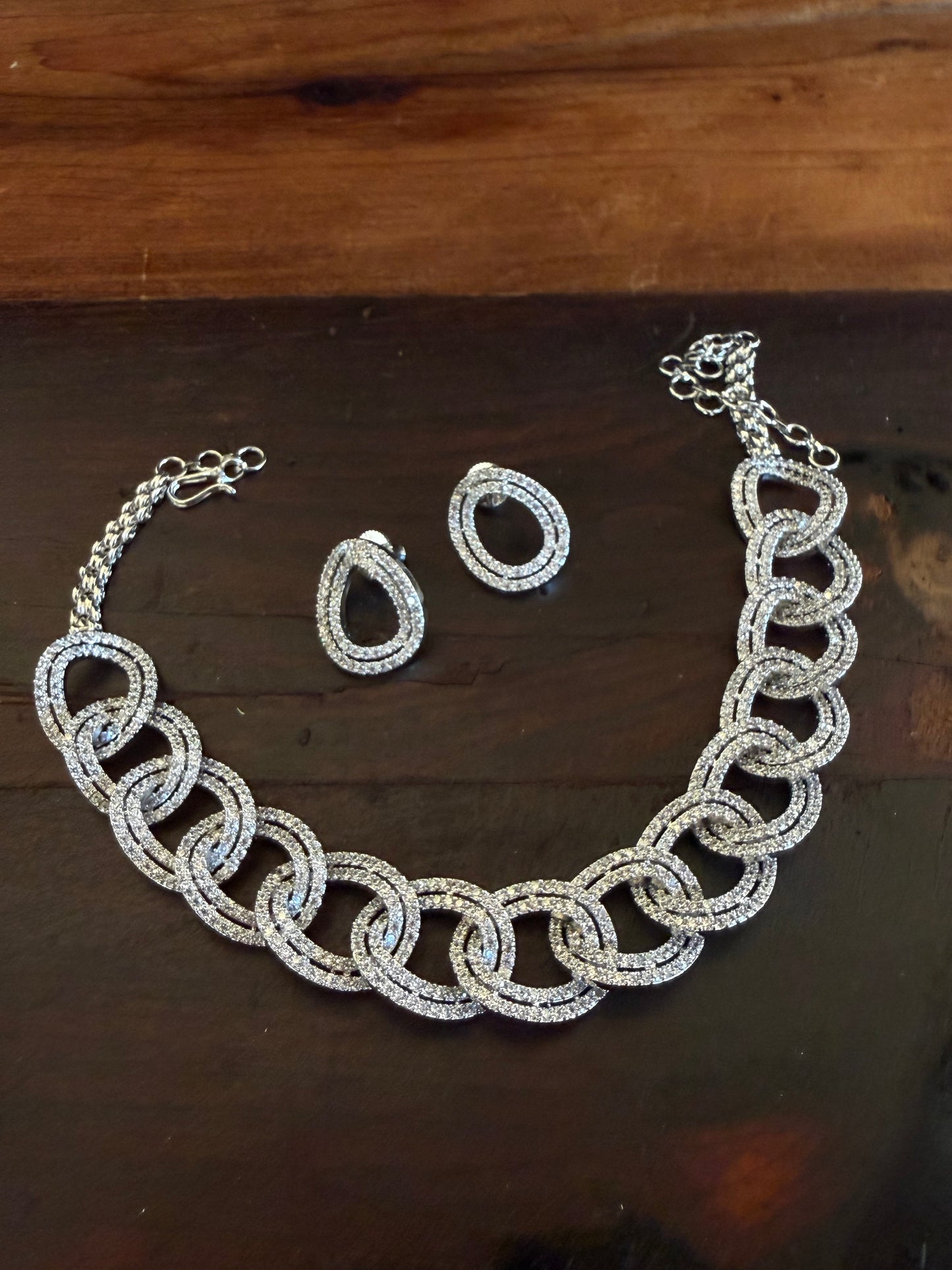 Laila Link Zircon Necklace Set
