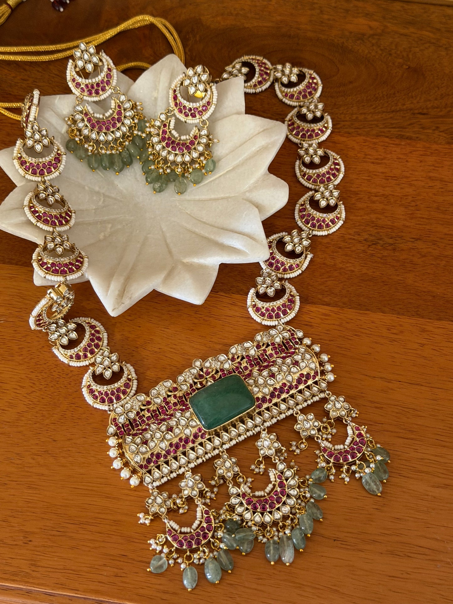 Samidha Long Bridal Necklace Traditional South Indian Design Set