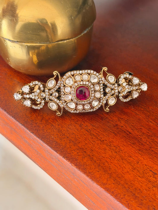 Rohza Ruby Red Polki Hairclip