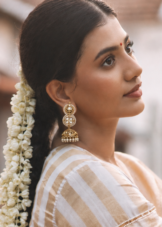 Chenab Antique Jhumki Earrings
