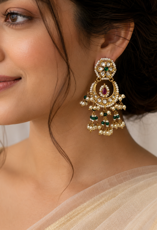 Amrapali Floral Polki Earrings