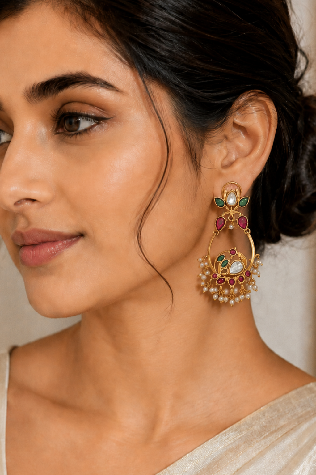 Bela Bird Polki Earrings
