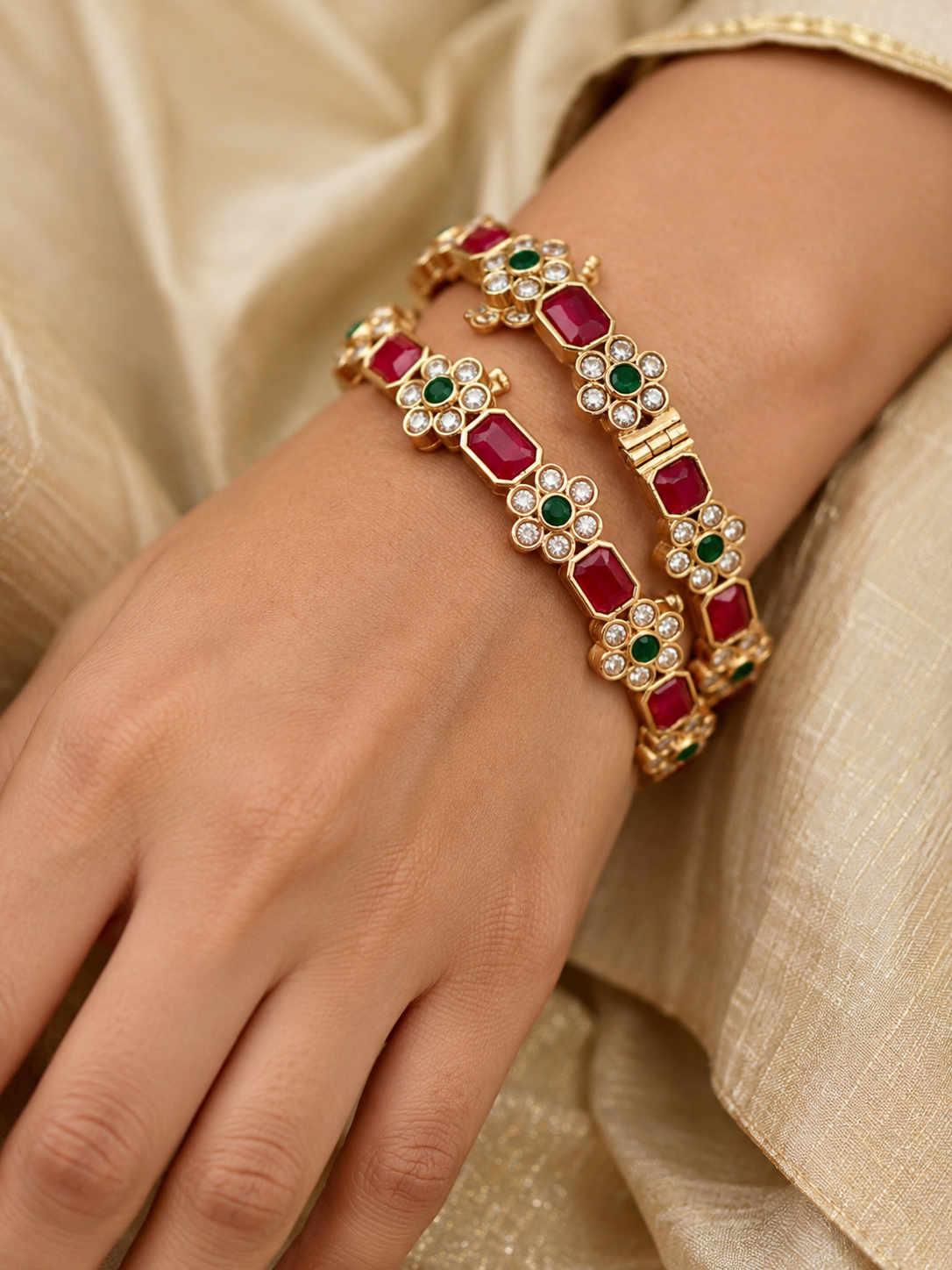 Ragini Floral Bangle Set