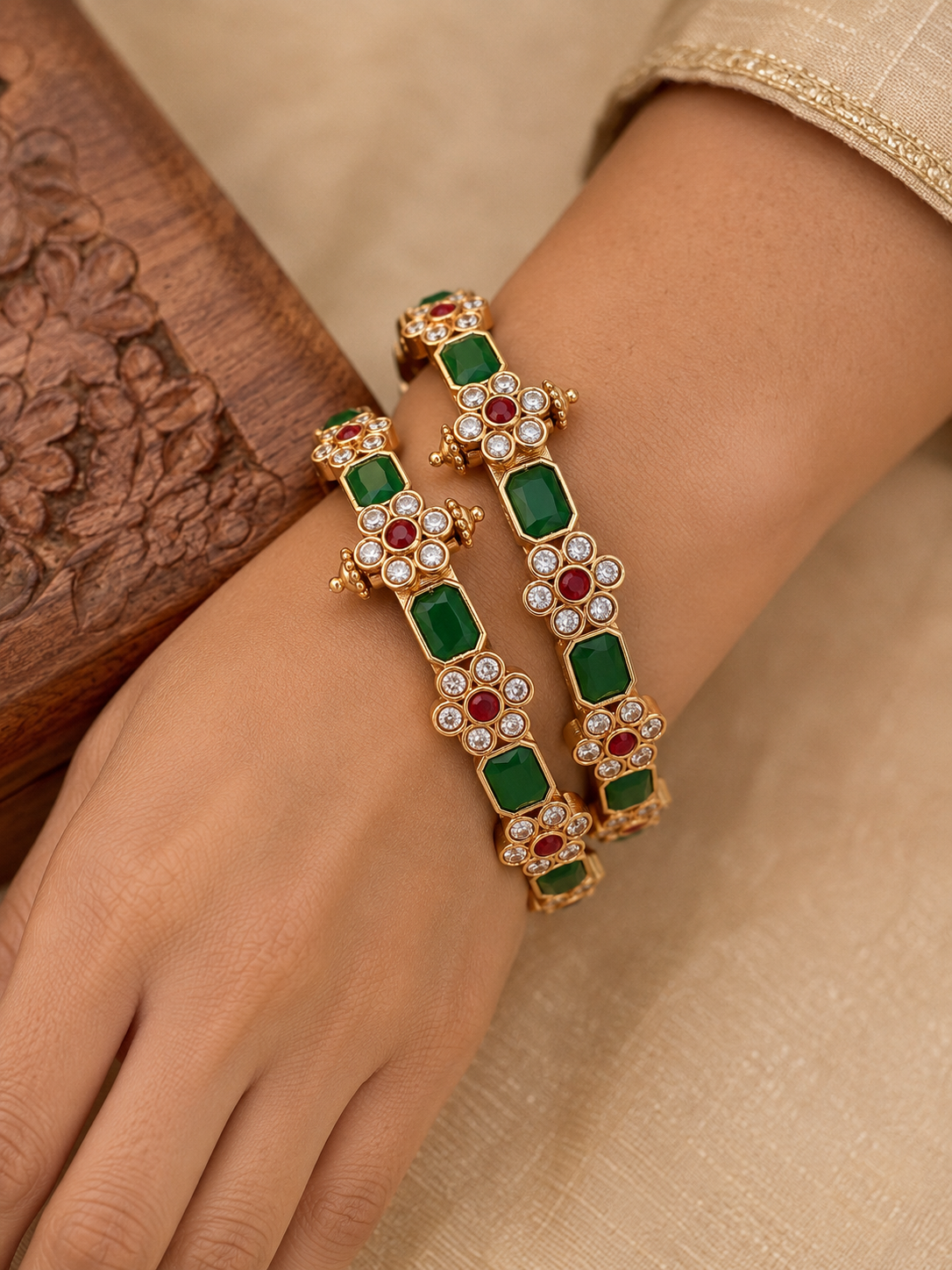 Rajni Floral Bangle Set
