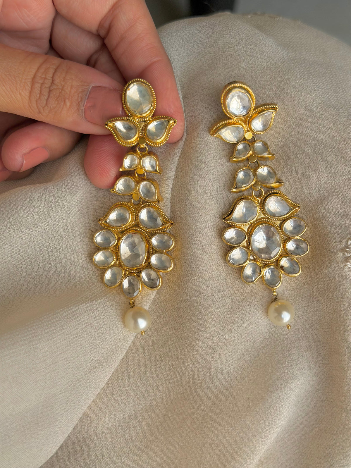 Vibha Real Look Polki Kundan Earrings
