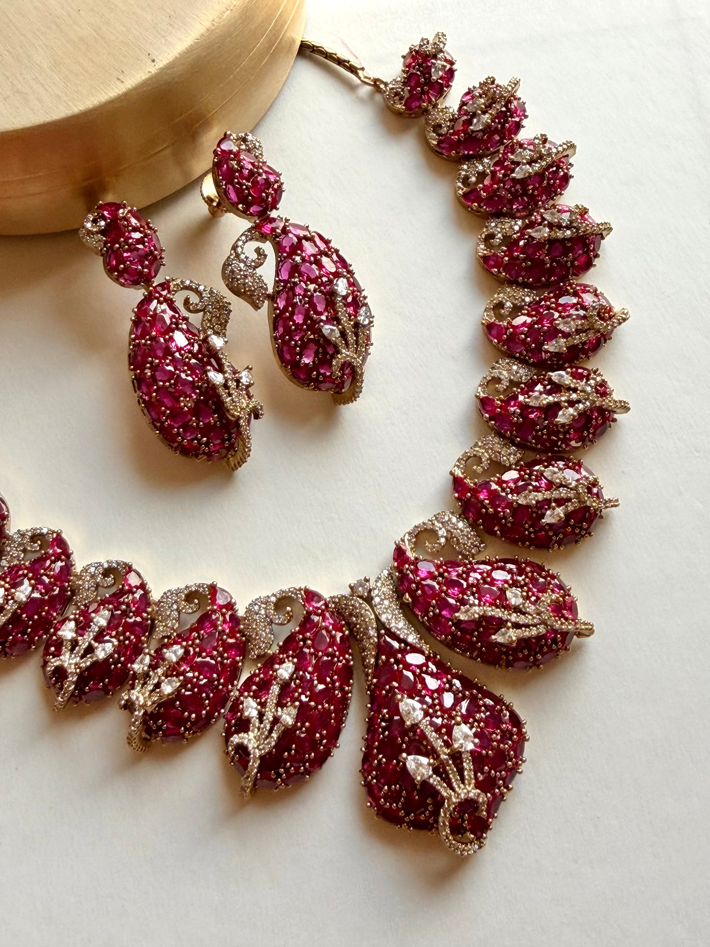 Padma Ambi Paisley Ruby Necklace Set