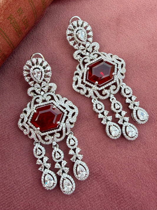 Neera Ruby Dangler Earrings