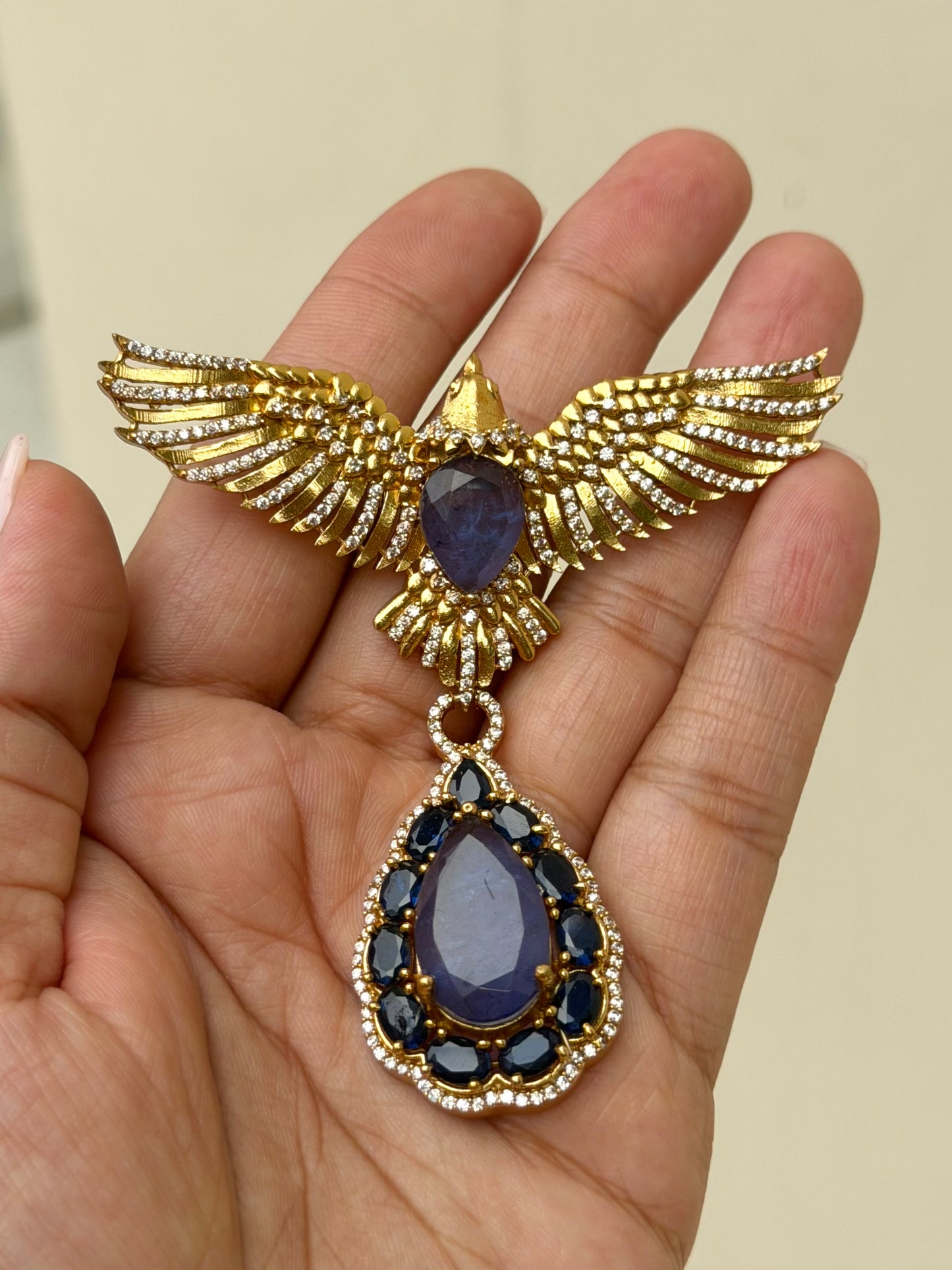 Orhan Bird Brooch - Sapphire Blue
